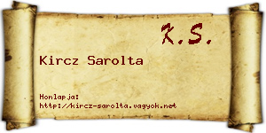 Kircz Sarolta névjegykártya